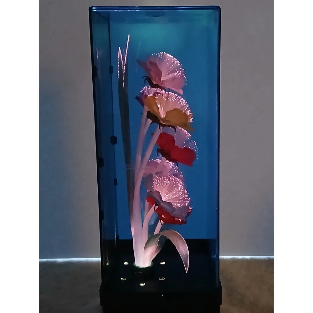 VTG 1999 Spencer Gifts Fiber Optic‎ Flower Lamp Color Changing Light Box